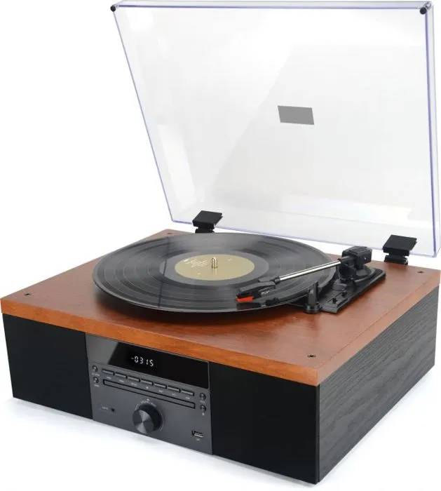 Reproductor de vinilo Akai ATT-14BT - Amplificador integrado - Bluetooth - Altavoces de 10W