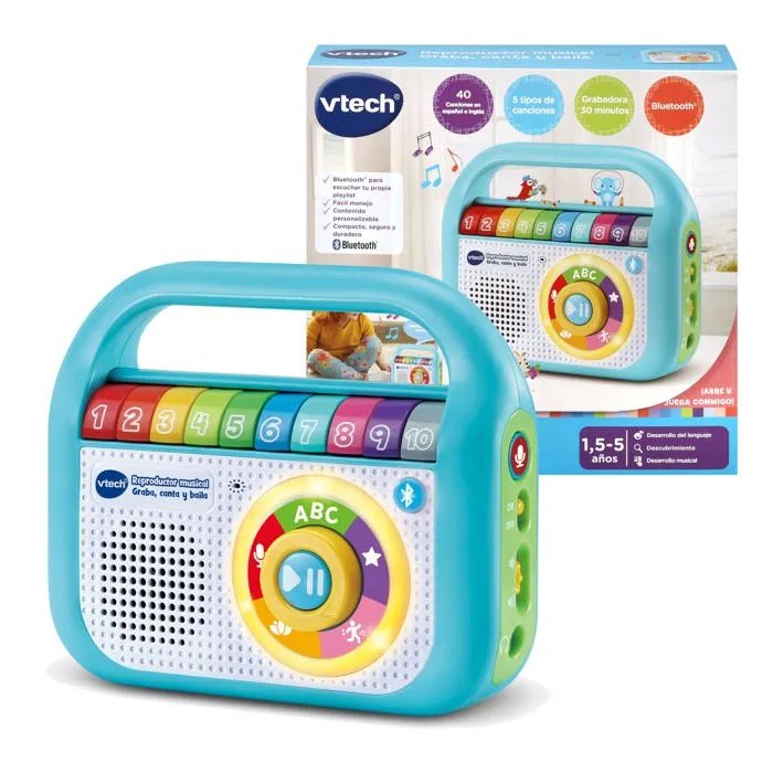 VTech Educational Music Player - Spanish Version - Bluetooth - 40 Songs in English and Spanish