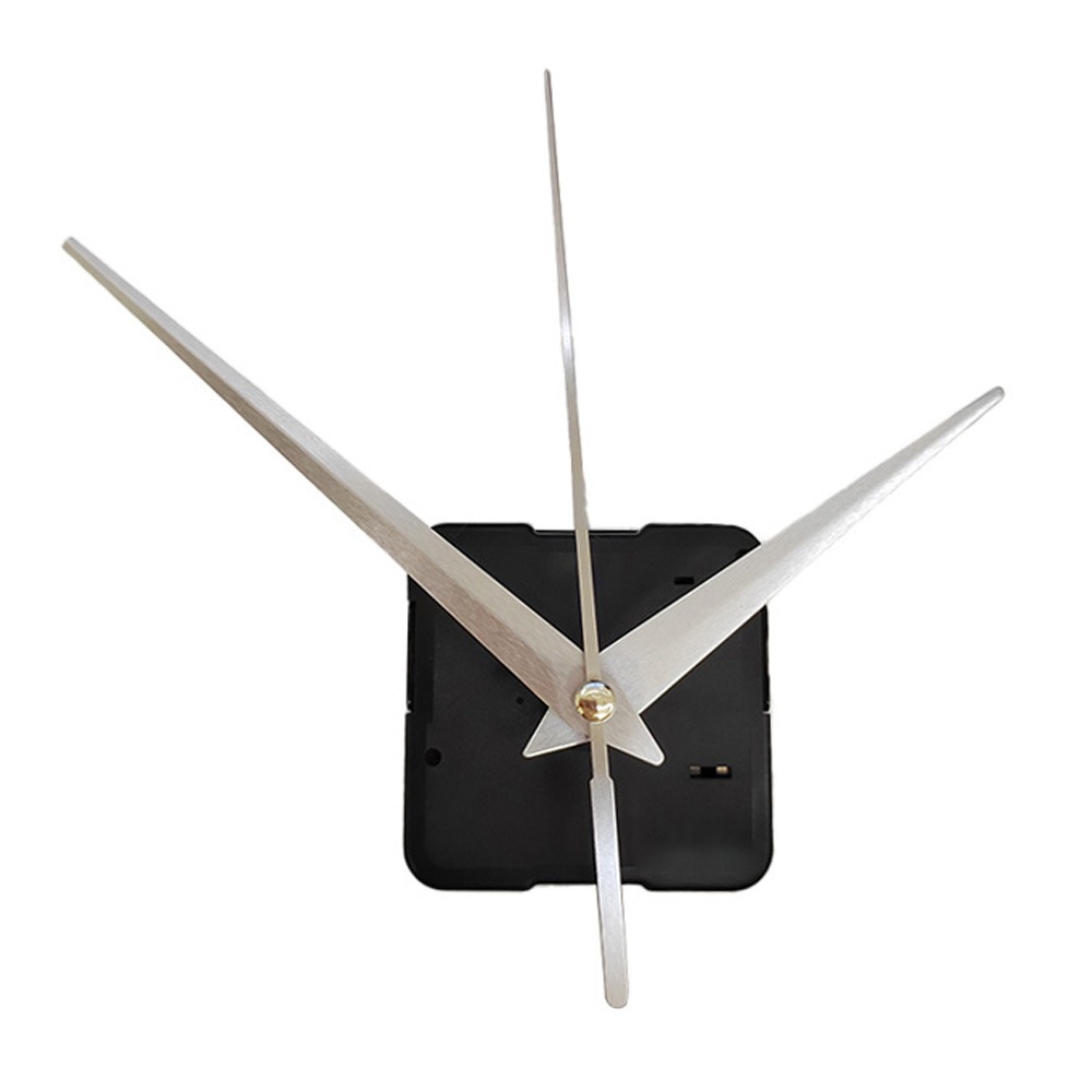 Silent Quartz Clock Movement with Silver Hands - 23mm Axis, 16mm Threading