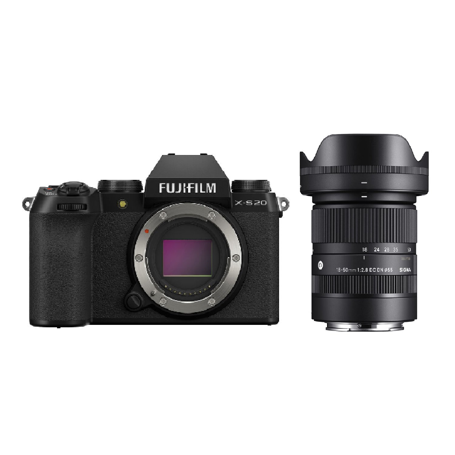 Appareil photo hybride Fujifilm X-S20 Noir + Objectif Sigma 18-50mm f/2.8 DC DN