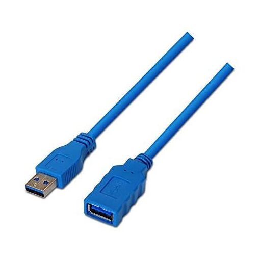 Câble USB 3.0 AISENS, type A/M vers A/H, bleu, 1,0 m