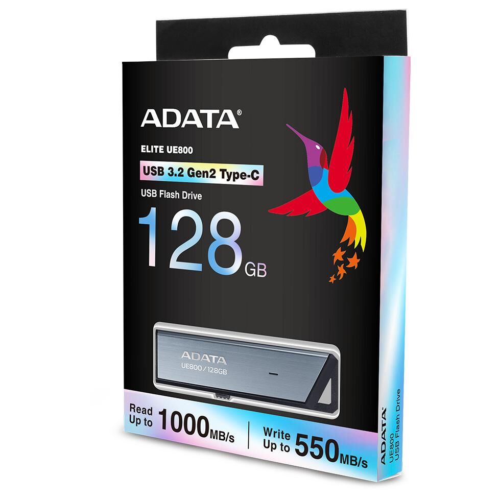 ADATA UE800 128GB USB Type-C Flash Drive (3.2 Gen 2/3.1 Gen 2) Silver