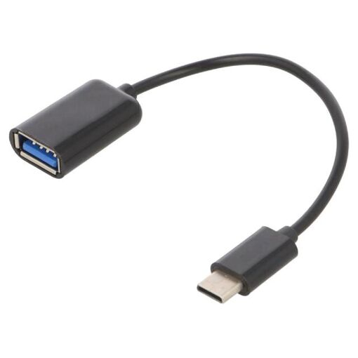 ADNAuto USB 2.0 OTG Cable - Black (USB A Female to USB C Male)