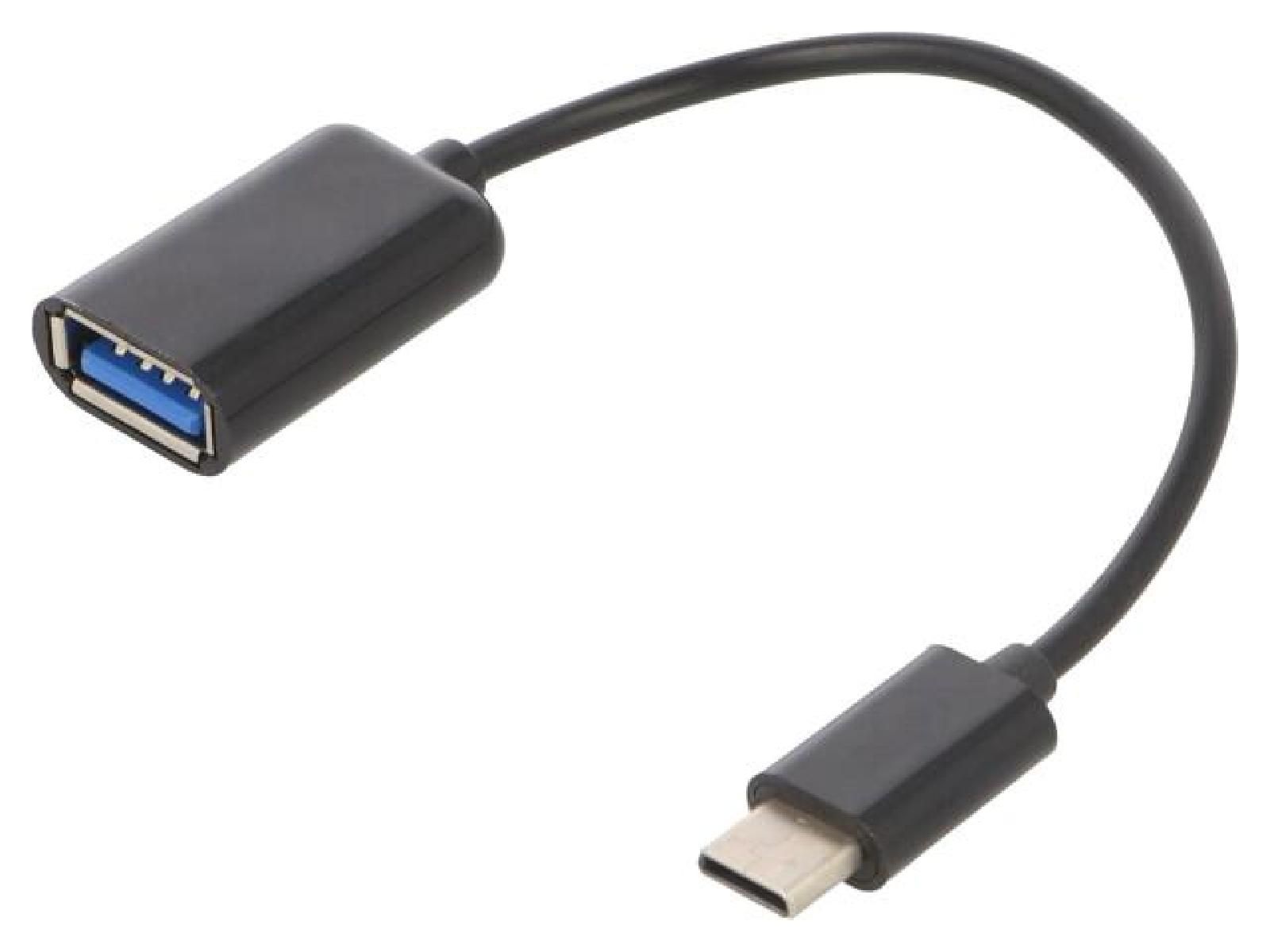 ADNAuto USB 2.0 OTG Cable - Black (USB A Female to USB C Male)