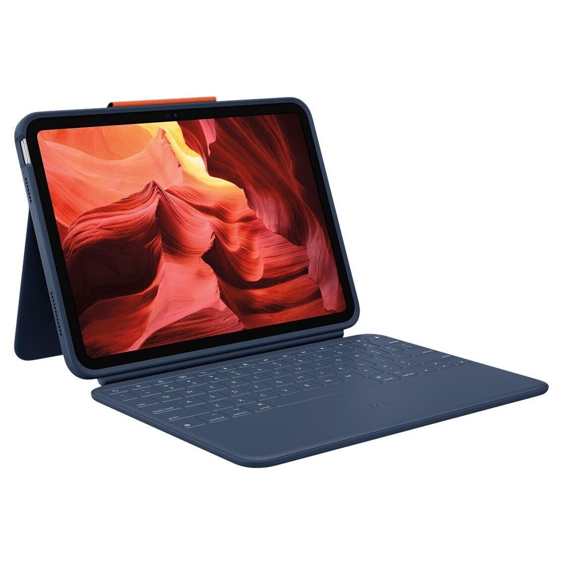 Logitech Rugged Combo 4 - Teclado con funda QWERTY para Apple iPad (10ª generación) - Azul clásico