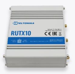 Teltonika RUTX10 - Wireless Router Switch 4 Ports - 1GbE - Wi-Fi 5 - Dual Band - DIN Rail Mount
