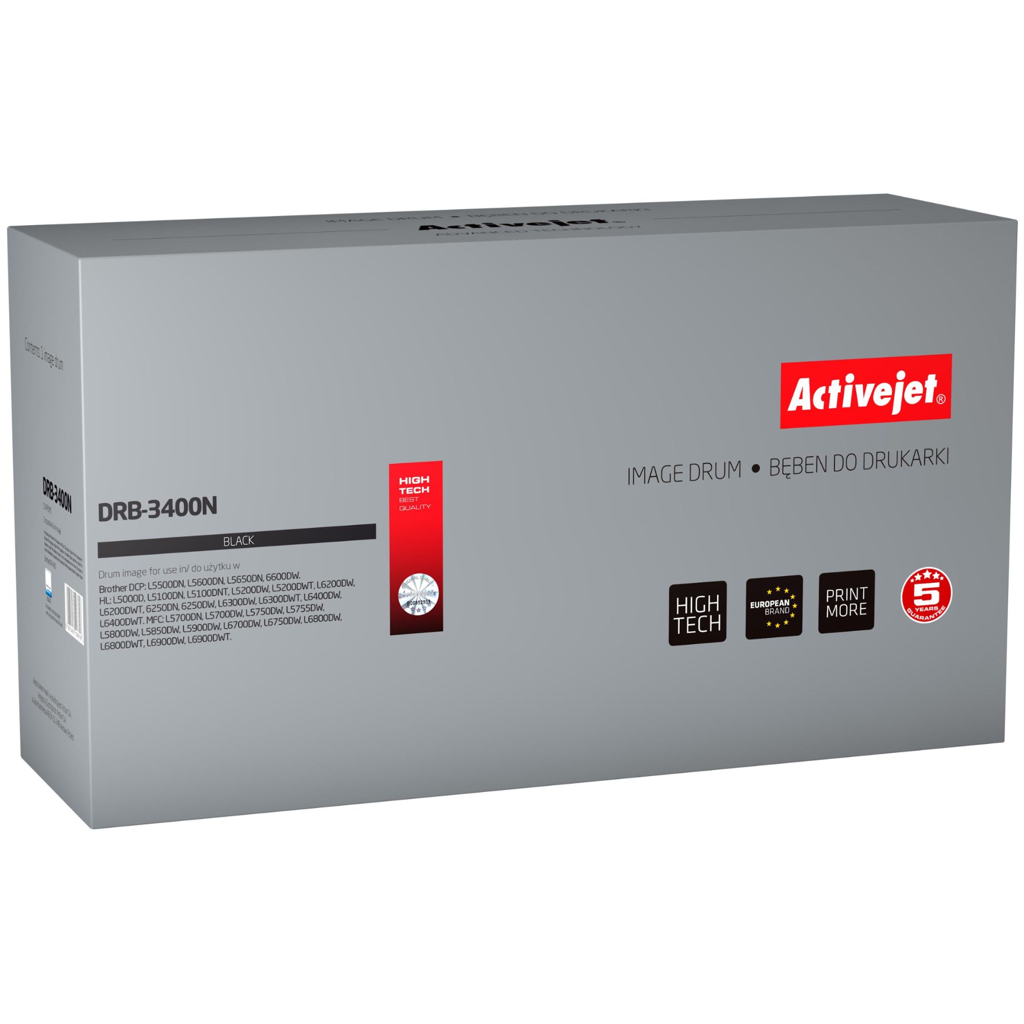 Activejet DRB-3400N Drum (Replacement for Brother DR-3400; Black, 50K Pages)