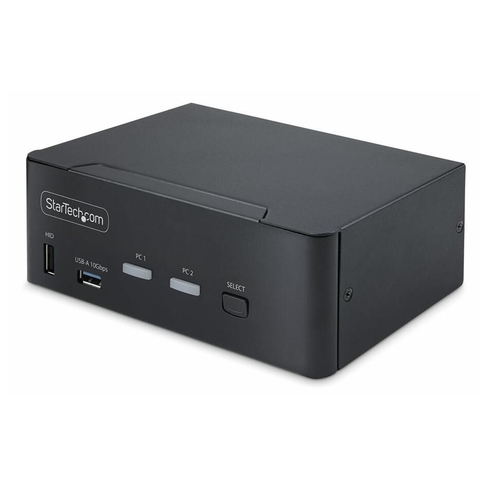 Conmutador KVM StarTech.com de 2 puertos DisplayPort, 8K 60Hz / 4K 144Hz, DP 1.4 - Conmutación teclado/ratón/audio/USB