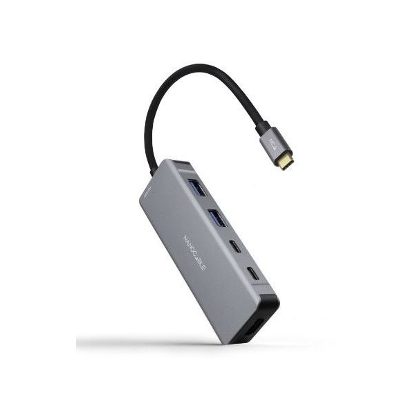 NanoCable 10.16.1006 USB-C Docking Station with Wired USB 3.2 Gen 1 (3.1 Gen 1) Type-C, Gray