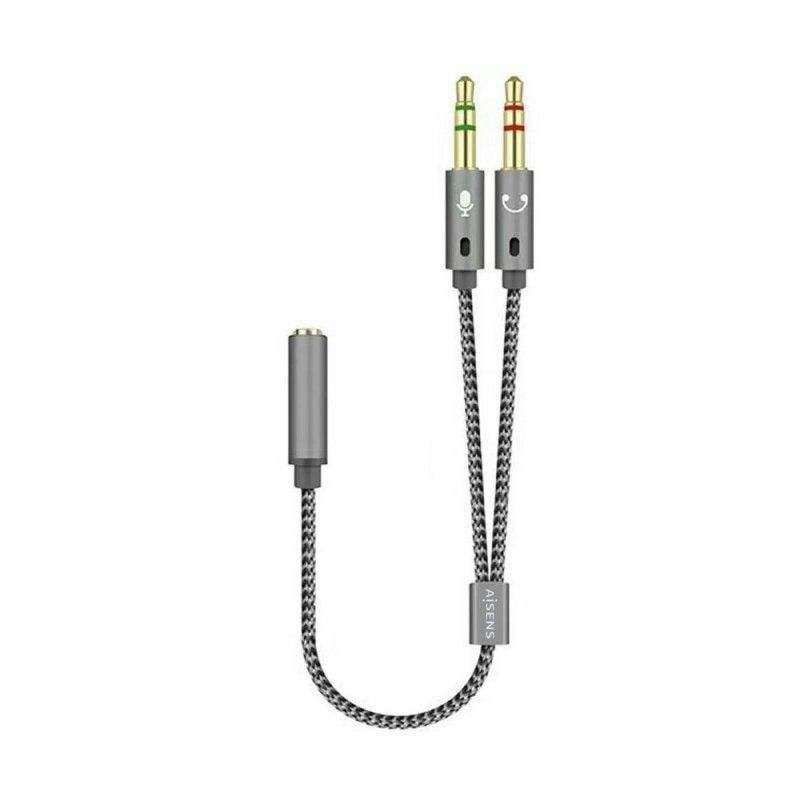 AISENS 3.5mm Jack Adapter (Female/Male, 25cm Cable)