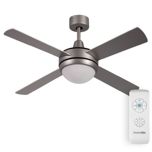 Universal Blue Siroco Ceiling Fan with Light and Remote Control 60W Wood/White