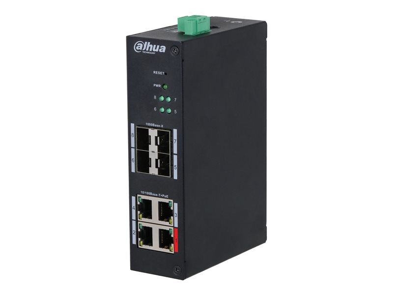 Dahua PoE Managed Switch - 4-port Gigabit, Desk/DIN Rail Mount, 96W PoE++