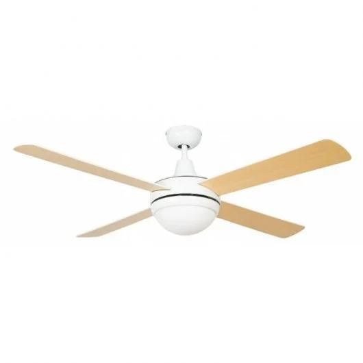 Universal Blue Siroco Ceiling Fan with Light and Remote Control 60W Wood/White