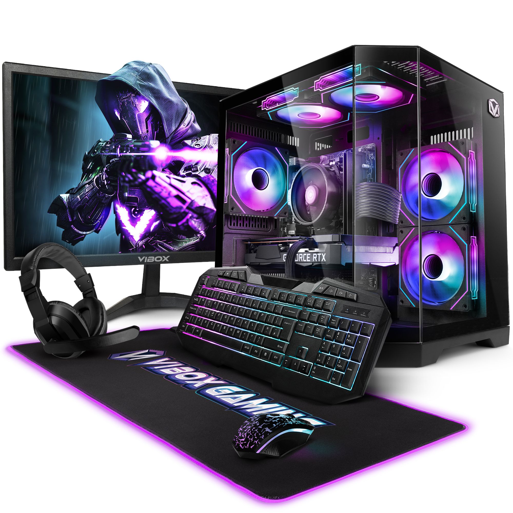 Vibox PC Gamer Complete - Ryzen 5 5500 4.2 GHz - RTX 3050 16GB - 16GB RAM - 1TB SSD - Windows 11 - WiFi