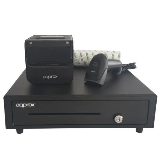 Impresora térmica Ethernet Approx appPOSPACK4180-2D con cajón y lector 2D incluido