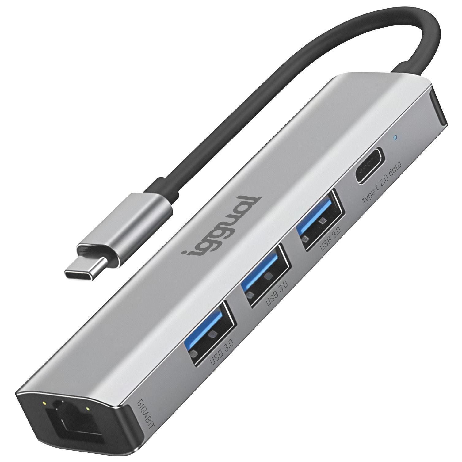 Igual USB 3.2 Gen 1 Hub & Adapter, 5000 Mbps, Gray