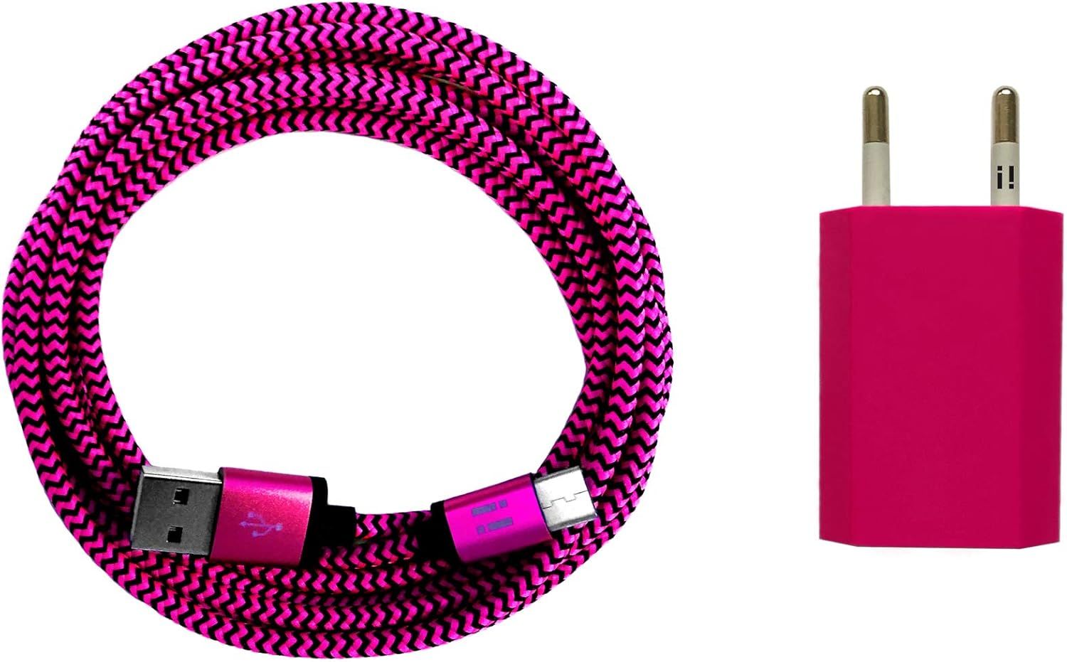 KALANKA USB Power Bank 1A + Quick Charge USB-C Cable, 2m - Rose