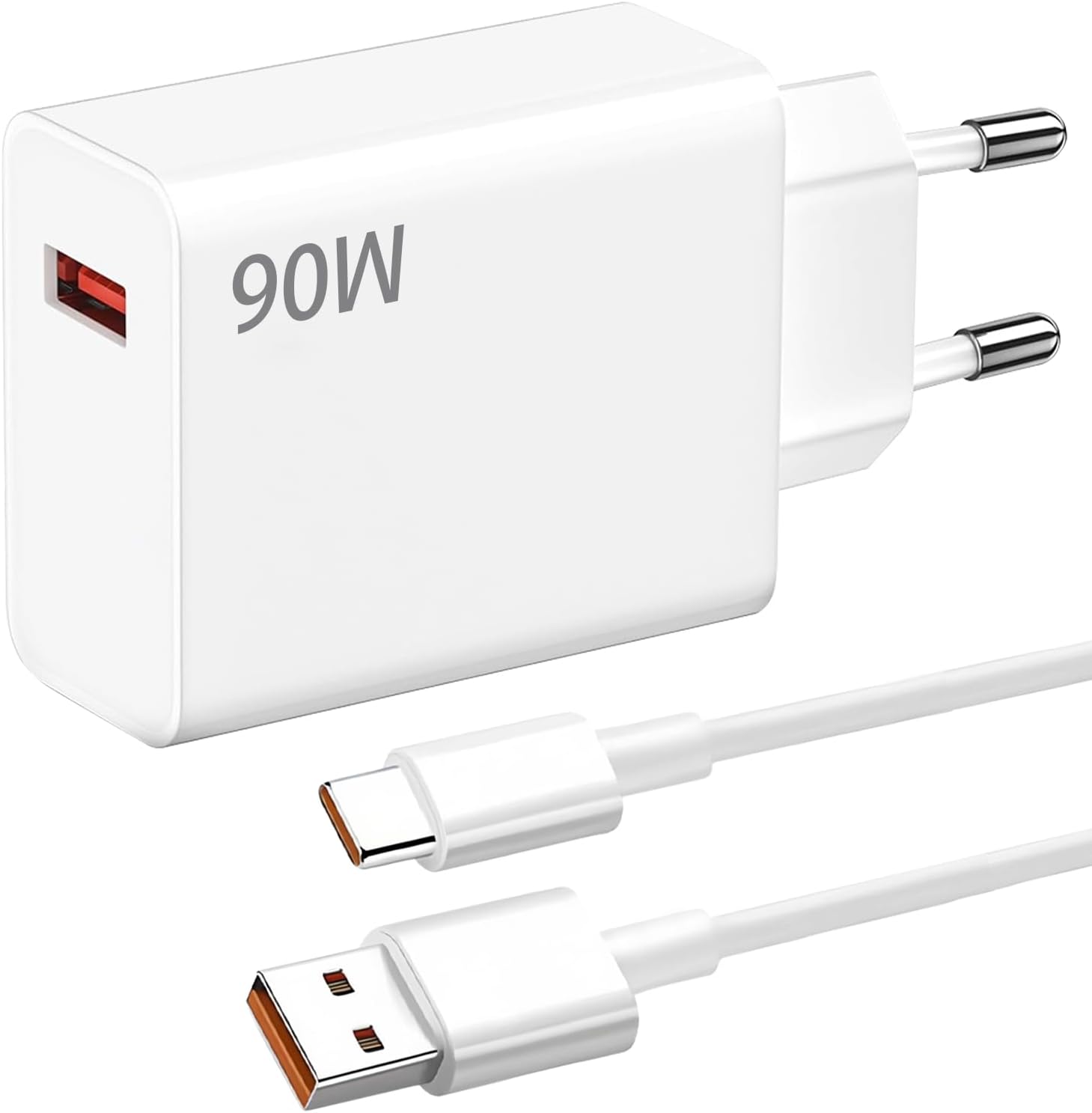 Cargador KALANKA de 90 W con cable USB-C de 1,5 m, cargador rápido Turbo para Samsung Galaxy S23/S23 Ultra/Note 14/14 Pro 5G y otros modelos.