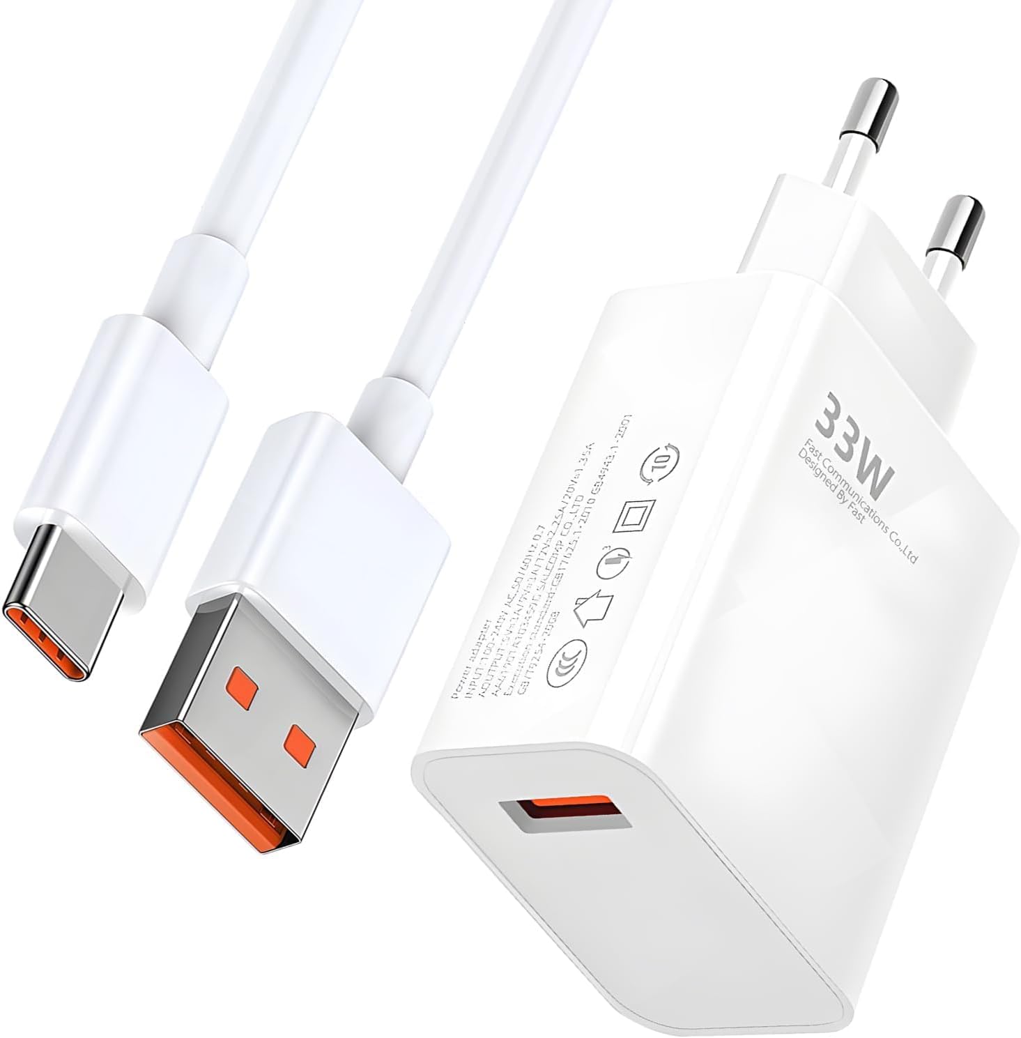 Cargador KALANKA de carga rápida de 33 W con cable USB-C de 2 m