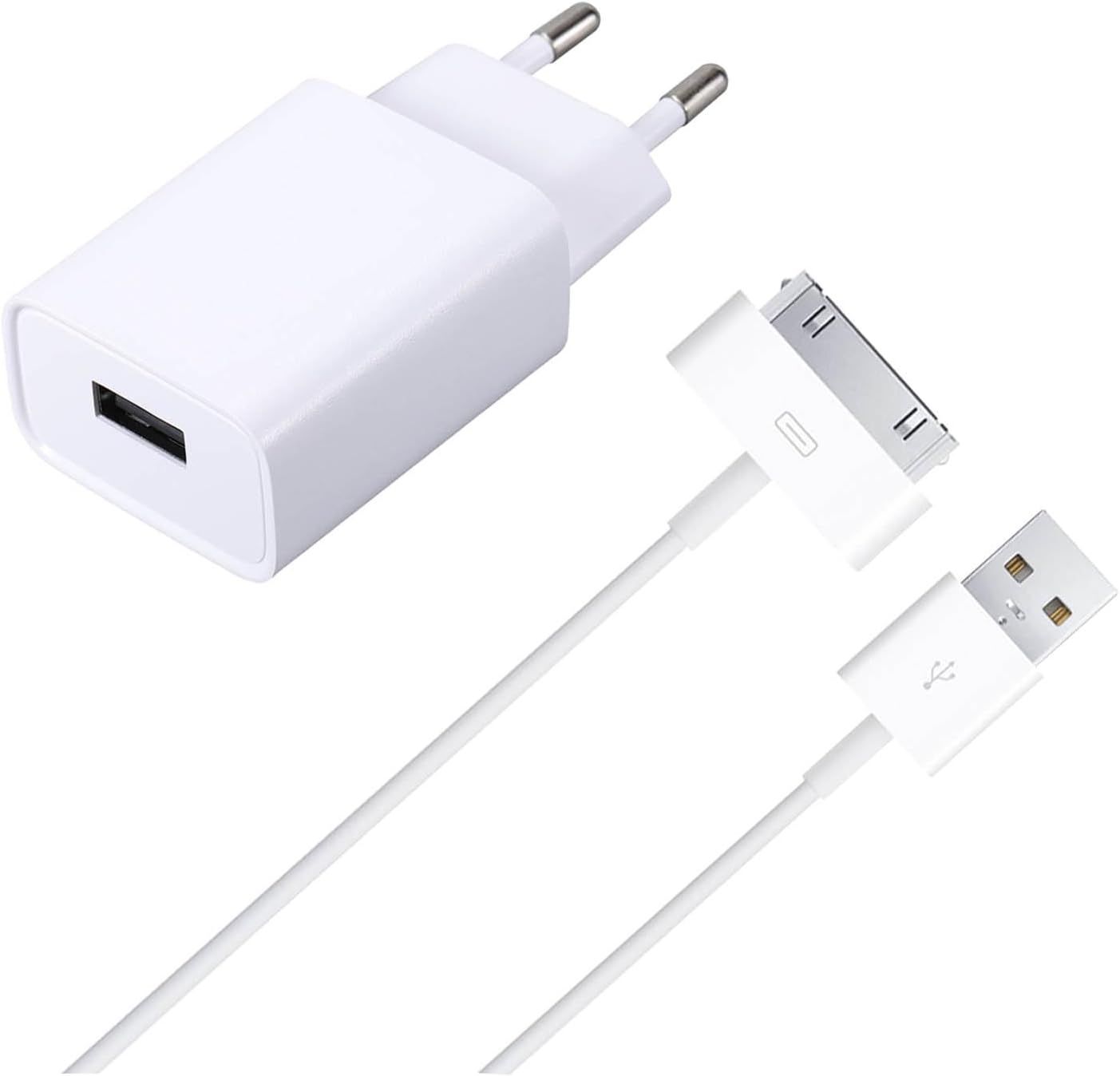Cargador y cable compatible KALANKA para iPhone 4/4S, iPad 2/3/1, iPod Nano/Touch