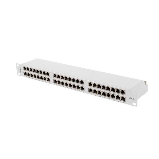 Lanberg 48-Port 1U 19-inch CAT6 FTP Shielded Patch Panel, Gray