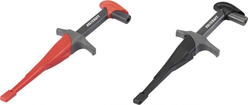 VOLTCRAFT Safety Banana Socket Clamp Set, 4 mm, Black/Red, CAT III 1000 V, CAT IV 600 V (MSK-115)