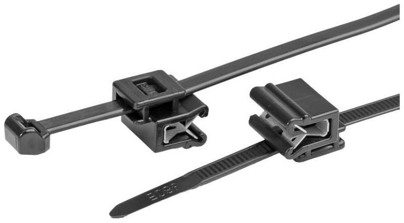 HellermannTyton T50ROSEC5A-PA66W-BK Kabelbinder with Clip, 200mm, 4.6mm Black (100 Pack)