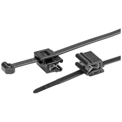 Serre-câbles HellermannTyton T50ROSEC5A-PA66W-BK avec clip, 200 mm, 4,6 mm Noir (paquet de 100)