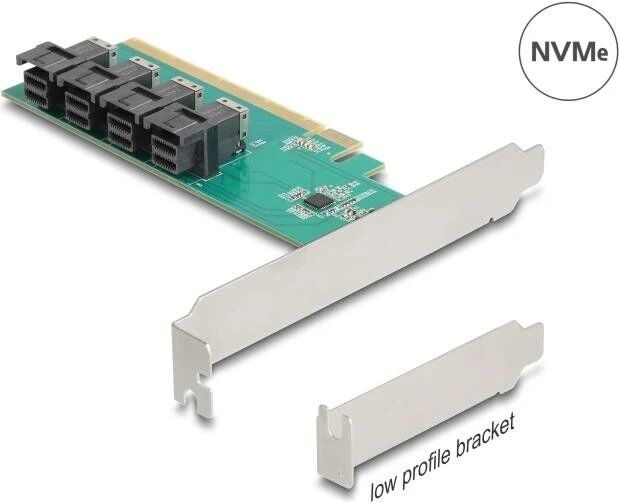 Delock U.2 NVMe Low-Profile PCIe 4.0 x16 Controller Card (90777)