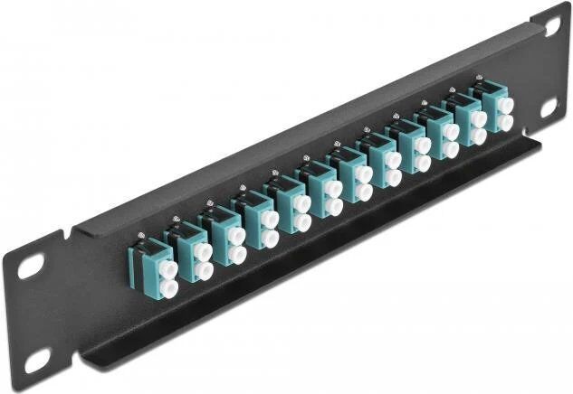 Delock Patch Panel - 12 LC Duplex MM Ports - Black - 1U - 10in (66768)