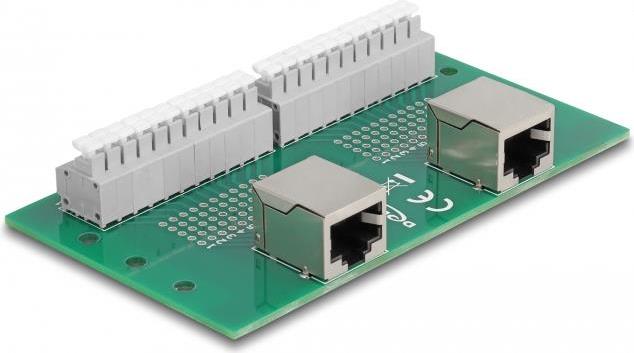 Delock RJ50 Adapter: 2 Ports to 2 Terminal Blocks with Push-Button (67014)