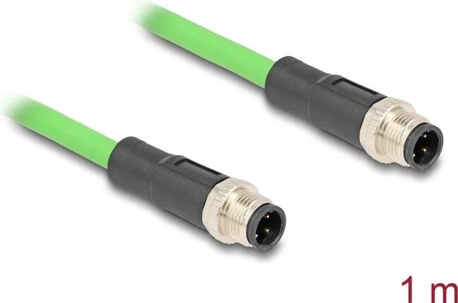 Câble Ethernet Delock M12-D (M) vers M12-D (M), 1m, Vert