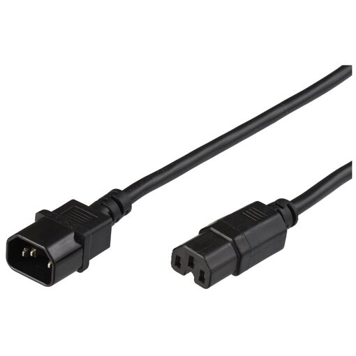 MicroConnect PE011420 2m Electrical Cable Black C14 to C15 Connector