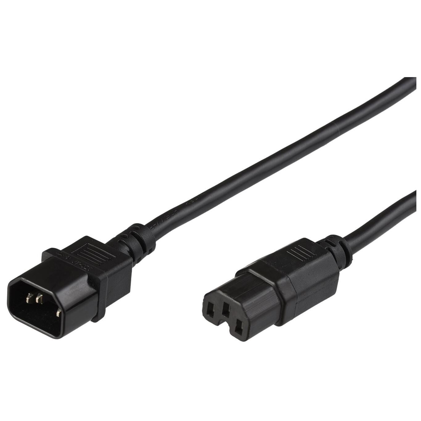 MicroConnect PE011420 2m Electrical Cable Black C14 to C15 Connector