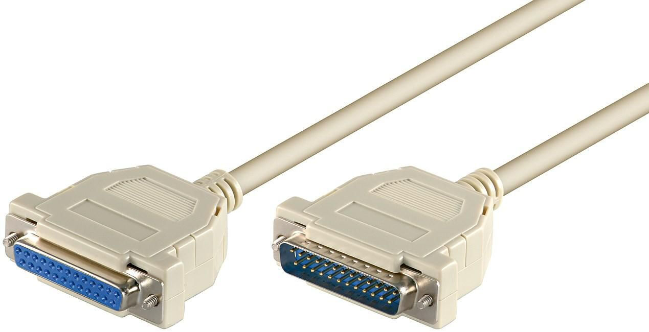MicroConnect MODGR3 3m DB-25 Cable - White