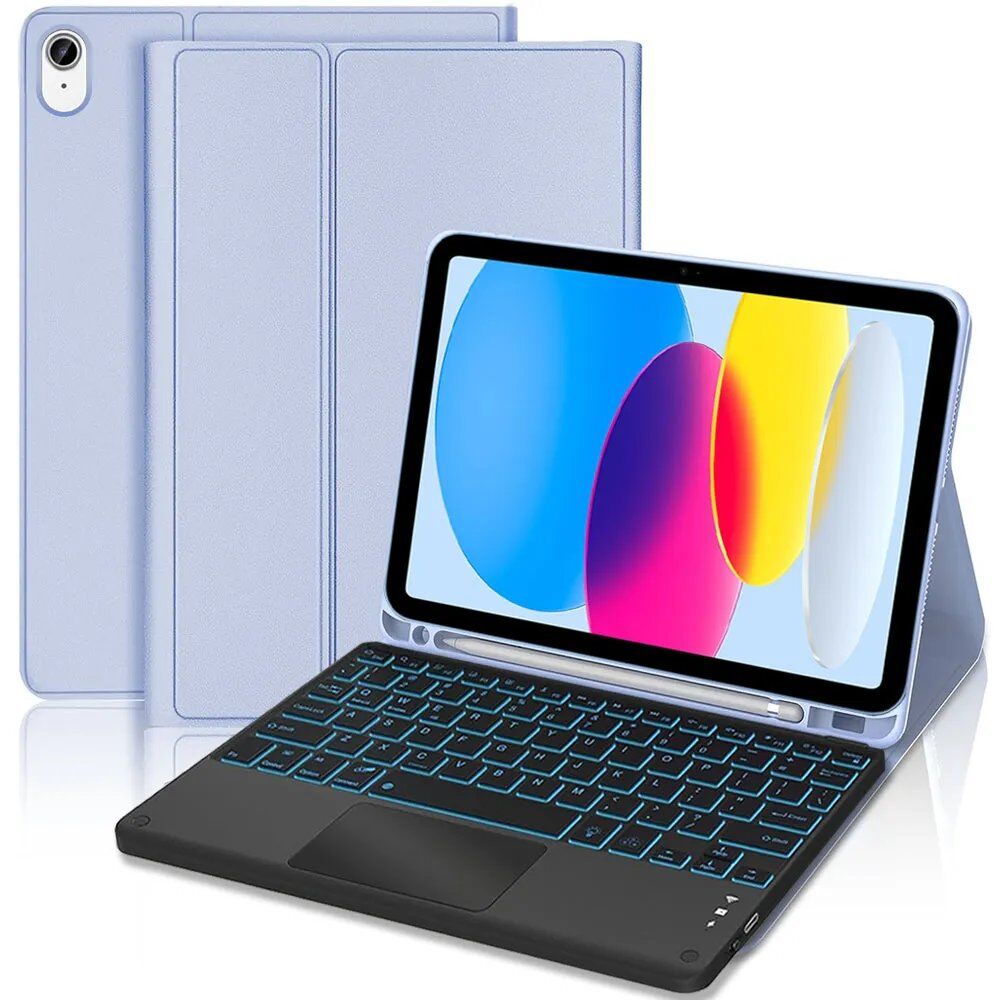 E.F.Connection iPad Case with Bluetooth Keyboard - Lavender