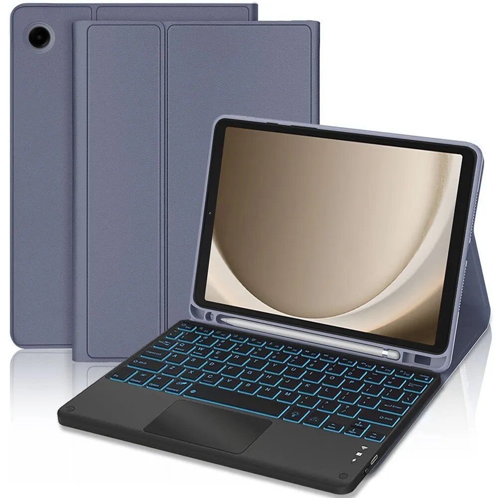 E.F.Connection Violet Synthécuir Bluetooth Keyboard Case for Samsung Galaxy Tab A9+/A11+