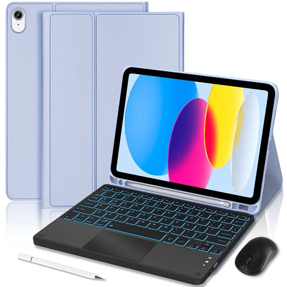 iPad A16/10 Case with Keyboard, Mouse & Stylus - Lavender