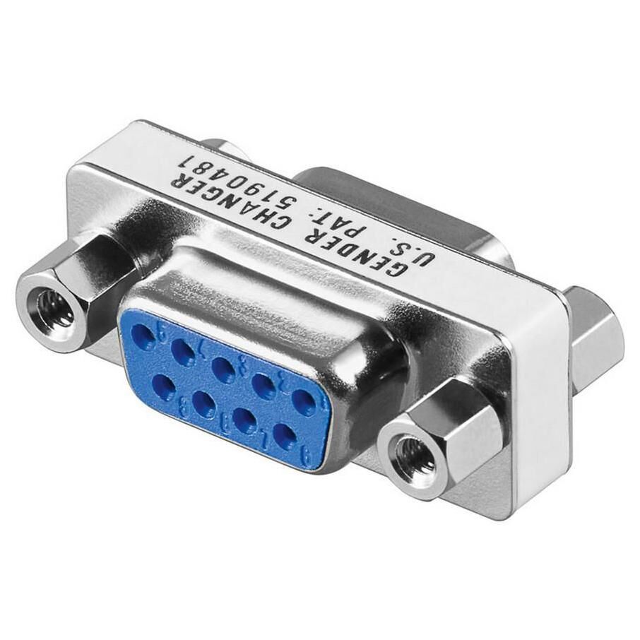 MicroConnect DB9 Gender Changer Cable, Blue