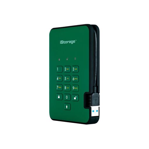 iStorage diskAshur² - 2TB Encrypted External Hard Drive - USB 3.1 Gen 1 - 5400 RPM - 8MB Buffer - AES 256-bit, FIPS 197