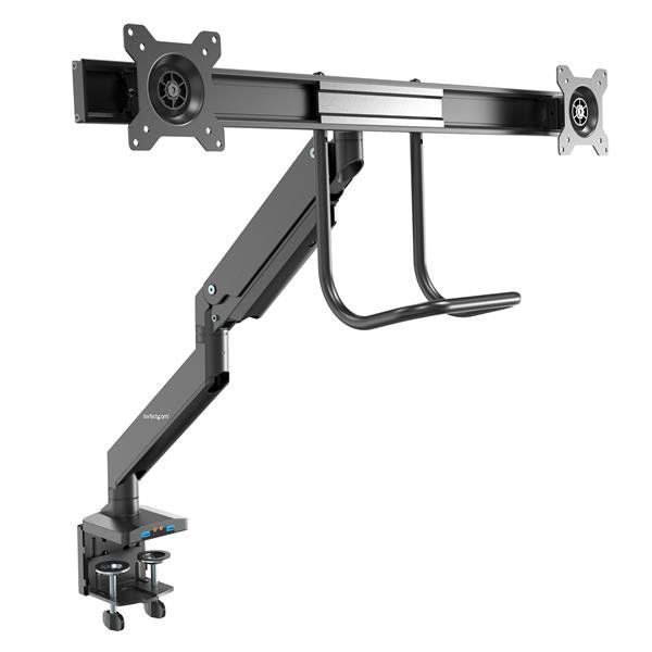 Soporte para doble monitor de escritorio - Startech, ajuste sincronizado de altura y pesado