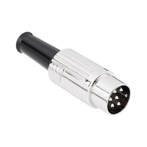 BKL Electronic 8-Pin Straight DIN Male Connector, Silver