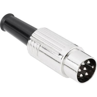 Connecteur mâle DIN droit BKL Electronic 8 broches, argent