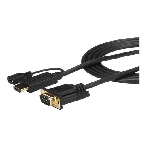 Câble adaptateur StarTech.com HDMI vers VGA - Convertisseur actif HDMI vers VGA HD15 - 6 piêtes - Noir