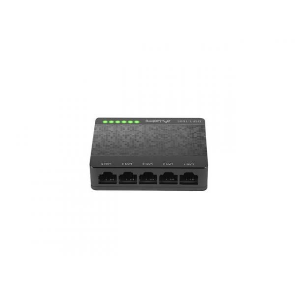 LANBERG Gigabit Ethernet Switch DSP1-1005 (Black, Gray)