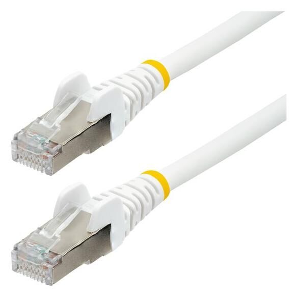 StarTech 50cm Ethernet Cable CAT6a - LSZH, 10GbE 100W PoE S/FTP, RJ-45 (M) to RJ-45 (M), 50 cm, S/FTP, CAT 6a, IEEE 802.3bt, Halogen-free, Molded, Hook-free, Locked - White