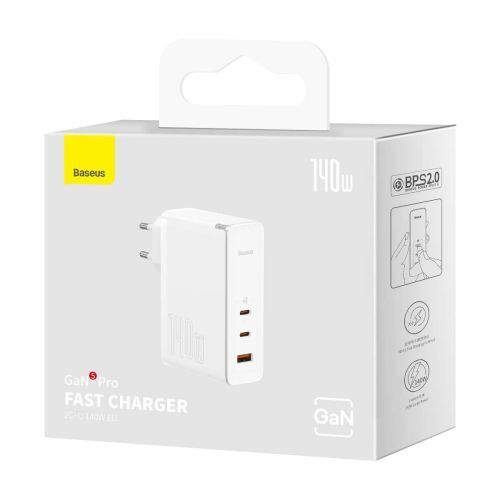 Baseus 140W GaN5 Pro Fast Wall Charger, White