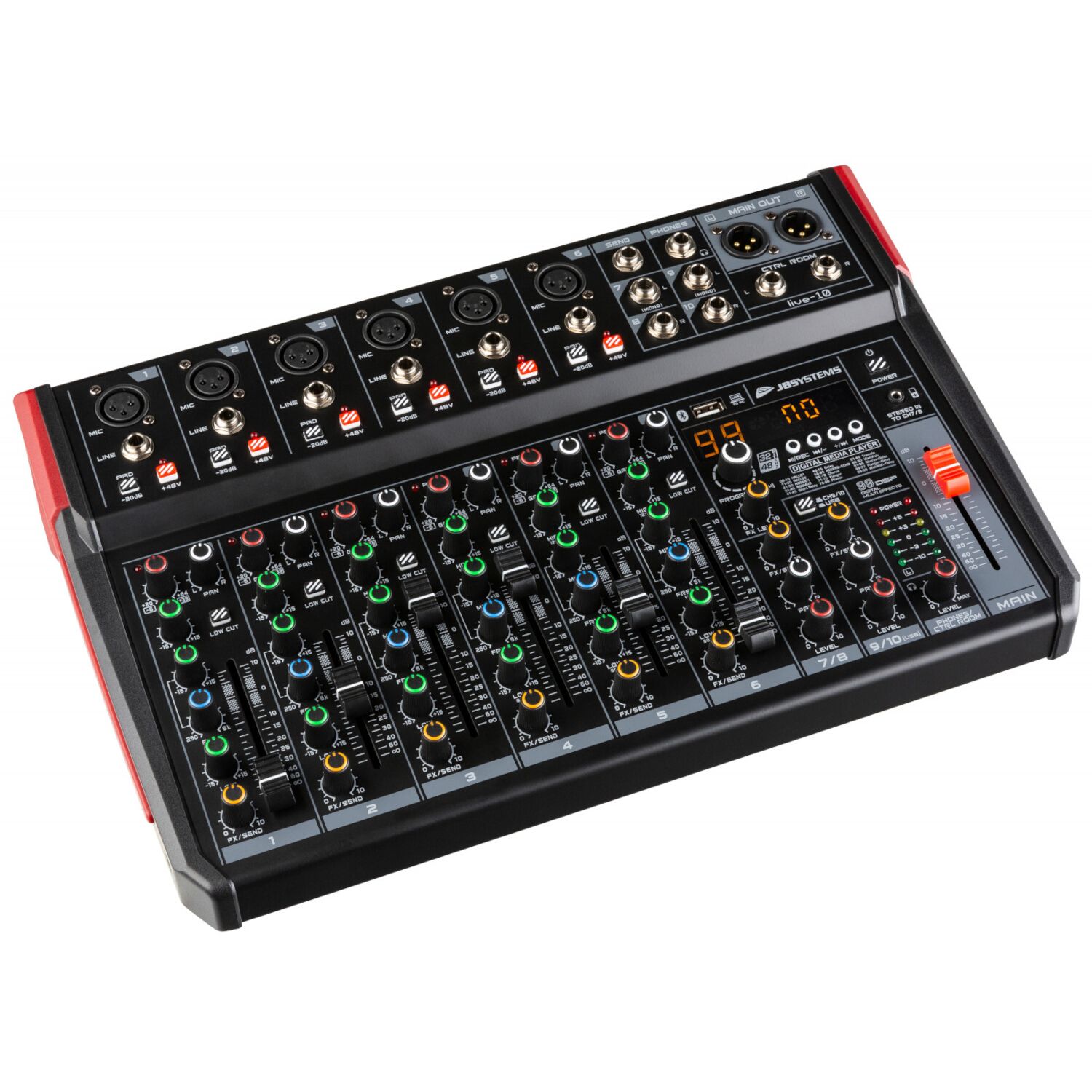 JB Systems LIVE-10 8-Channel Mixing Table with Media Player