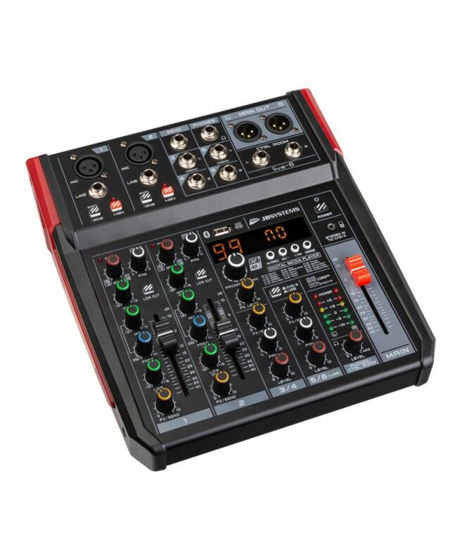 JB Systems 4-Channel DJ Mixer Table with Media Player