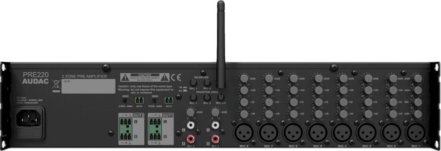 AUDAC SAU PRE220 - Stereo Preamp 10IN - 2 Zones